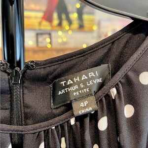 Tahari Petite Black Dress with White Dots